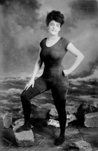 Annette Kellerman in a period swimsuit.