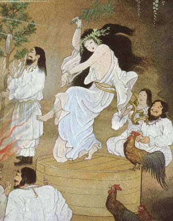 Ume no Uzume The seductive dance meant to lure Amaterasu from her cave. by Kinuko Y. Craft