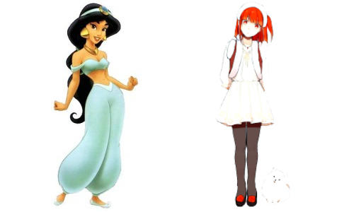 Contrasting Disney Princesses and Anime Girls