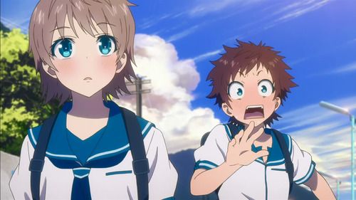 Kaname (left) and Hikari (right). Their surprised reactions capture the difference between extroverts (Hikari) and introverts (Kaname).