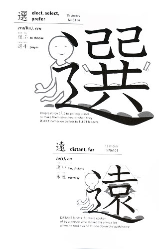 Kluemper's system of visual aids are useful for breaking down kanji. 
