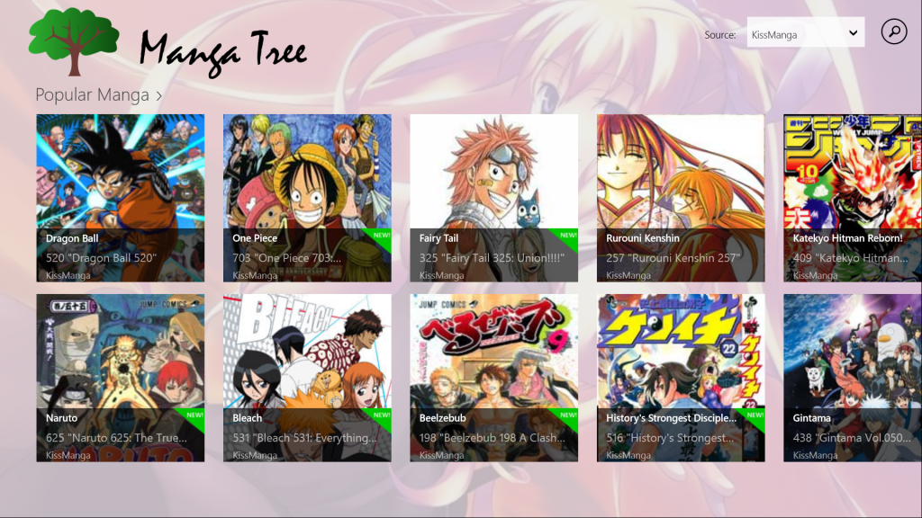 Browsing Manga in Manga Tree