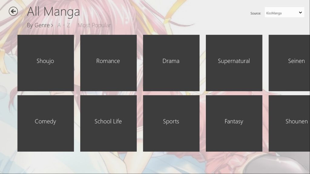 Manga Tree Browsing Categories