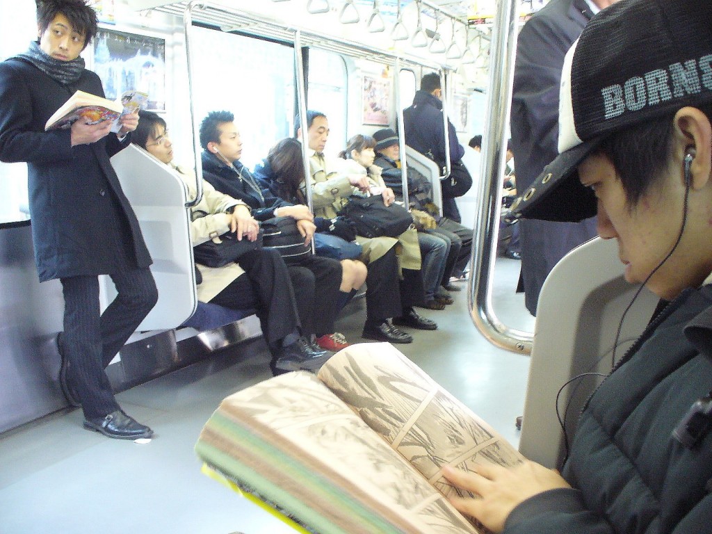 Reading Manga on the Train