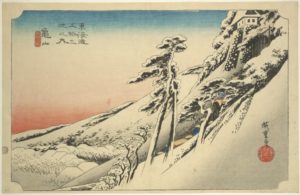 Kameyama, Yukibare autorstwa Ando Hiroshige