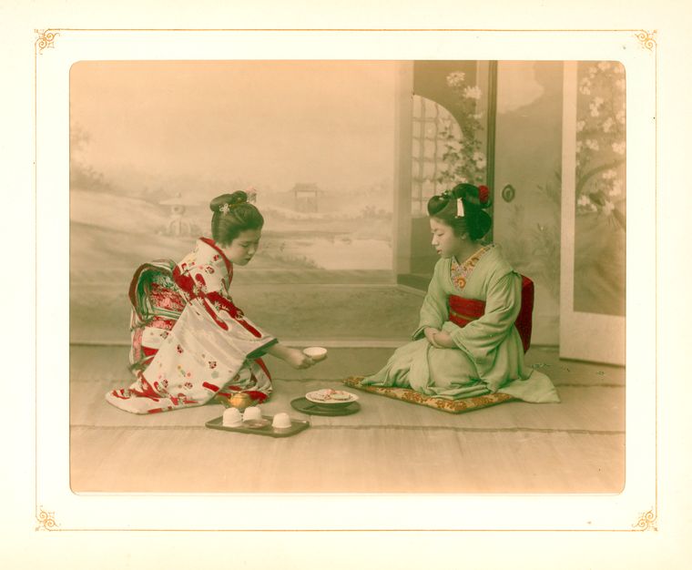 japanese women serving tea