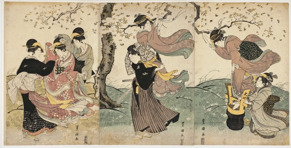 japanese women woodblock print